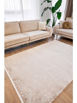 Bespoky 80x250 cm Vizon Etnik Modern Yolluk Yıkanabilir Halı | Mutfak Yolluk Koridor Halısı | Leke Tutmayan Kaymaz | 6552-VİZON