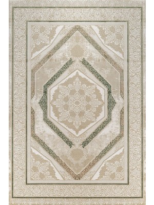 Bespoky 160x230 cm Bej Krm Modern Lüks Yıkanabilir Halı | Salon Yatak Odası Mutfak Halısı | Leke Tutmayan Kaymaz | KRM_DARK-DK019Y