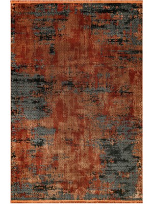 Bespoky 80x150 cm Turuncu Prag Modern Lüks Yıkanabilir Halı | Mutfak Balkon Yatak Odası Halısı | Leke Tutmayan Kaymaz | PRAG-PR005K