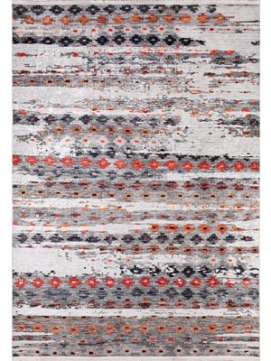 Bespoky 80x150 cm Gri Modern Etnik Yıkanabilir Halı | Mutfak Balkon Yatak Odası Halısı | Leke Tutmayan Kaymaz | HALN-HLN1097