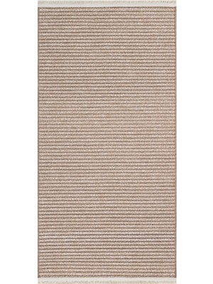 Bespoky 120x250 cm Bej Liya Modern Etnik Bukle Yıkanabilir Halı | Salon Yatak Odası Mutfak Halısı | Leke Tutmayan Kaymaz