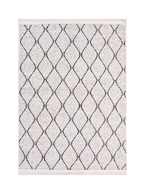 Bespoky 80x300 cm Krem Asil Modern Etnik Bukle Yolluk Yıkanabilir Halı | Mutfak Yolluk Koridor Halısı | Leke Tutmayan Kaymaz