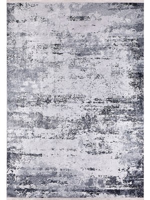 Bespoky 80x150 cm Gri Modern Etnik Yıkanabilir Halı | Mutfak Balkon Yatak Odası Halısı | Leke Tutmayan Kaymaz | HALN-HLN1243