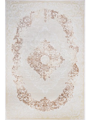 Bespoky 80x150 cm Kahverengi Serisonu Modern Yıkanabilir Halı | Mutfak Balkon Yatak Odası Halısı | Leke Tutmayan Kaymaz | CREA_SERİSONU-SN6