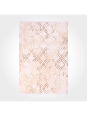 Bespoky 80x200 cm Krem Royal Modern Etnik Yolluk Yıkanabilir Halı | Balkon Halısı Mutfak Yolluk Koridor Halı | Leke Tutmayan Kaymaz | ROYAL-14559K