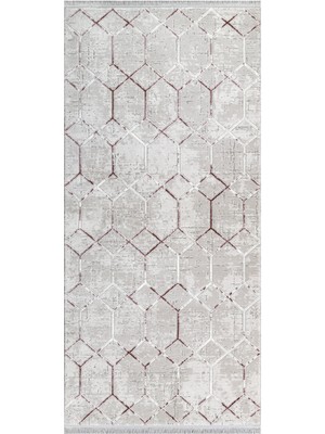 Bespoky 80x150 cm Gri Soft Modern Lüks Yıkanabilir Halı | Mutfak Balkon Yatak Odası Halısı | Leke Tutmayan Kaymaz | SOFT-760