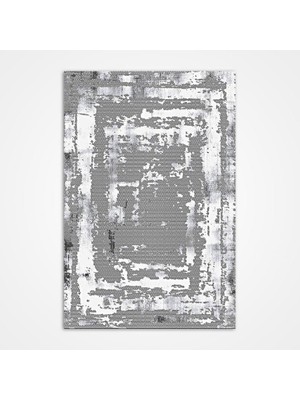 Bespoky 80x150 cm Gri Silver Modern Etnik Yıkanabilir Halı | Mutfak Balkon Yatak Odası Halısı | Leke Tutmayan Kaymaz | SİLVER-16602