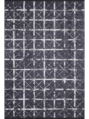 Meshed Siyah Çizgili Etnik Modern Desenli Makinada Yıkanabilir Hav Toz Vermez Leke Tutmayan Kaymaz Taban Dijital Makine Baskı Salon Yolluk Mutfak Halı