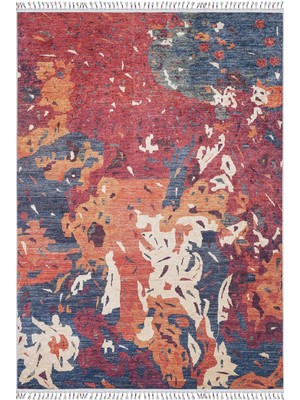 Hali.Net 120x180 cm Turuncu Halı | Salon Yatak Odası Halısı | Hav Vermez Hipoalerjenik | HALN-HLN5096