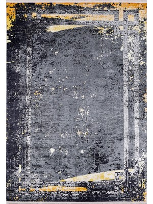 Bespoky 80x150 cm Sarı Modern Etnik Yıkanabilir Halı | Mutfak Balkon Yatak Odası Halısı | Leke Tutmayan Kaymaz | HALN-HLN1170