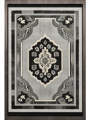 Bespoky 80x150 cm Gri Malaysian Modern Yıkanabilir Halı | Mutfak Balkon Yatak Odası Halısı | Leke Tutmayan Kaymaz | F_MALAYSİAN-5013