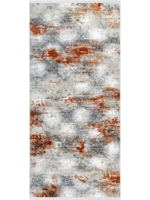 Bespoky 120x120 cm Turuncu Soft Modern Lüks Yıkanabilir Halı | Yatak Odası Çocuk Odası Halısı | Leke Tutmayan Kaymaz | SOFT-1903
