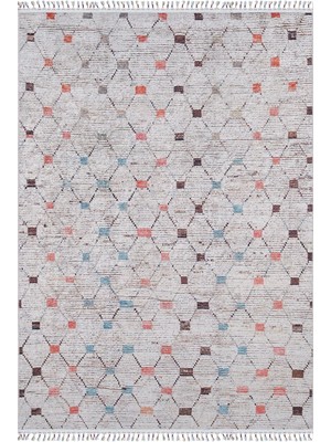 Lodzki Gri Göbekli Etnik Modern Desenli Makinada Yıkanabilir Hav Toz Vermez Leke Tutmayan Kaymaz Taban Dijital Makine Baskı Salon Yolluk Mutfak Halı