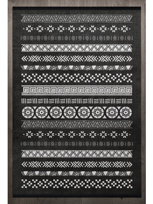 Bespoky 140x200 cm Siyah Scandinavian İskandinav Modern Yıkanabilir Halı | Yatak Odası Çocuk Odası Halısı | Leke Tutmayan Kaymaz | F_SCANDİNAVİAN-8006
