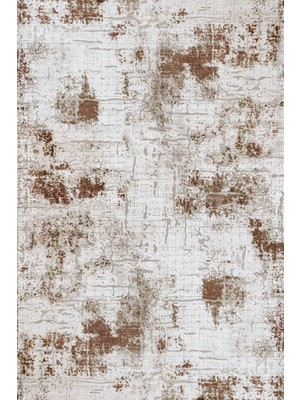 Bespoky 80x150 cm Kahverengi Krem Soyut Modern Lekeli Yıkanabilir Halı | Yatak Odası Mutfak Halısı | Leke Tutmayan, Kaymaz | ARTEMİS_RUNNER-5016C