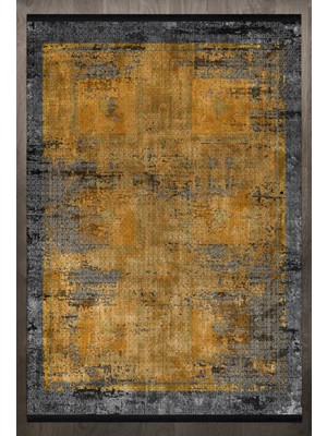 Bespoky 80x150 cm Turuncu Yıkanabilir Halı | Yatak Odası Mutfak Halısı | Leke Tutmayan, Kaymaz | F_EUROPEAN-8013