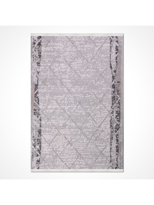 Bespoky 150x200 cm Gri Fuente Modern Etnik Yıkanabilir Halı | Salon Yatak Odası Mutfak Halısı | Leke Tutmayan Kaymaz | FUENTE-1301AK