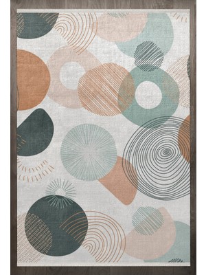 Bespoky 140x200 cm Beyaz Mediterranean Modern Yıkanabilir Halı | Yatak Odası Çocuk Odası Halısı | Leke Tutmayan Kaymaz | F_MEDİTERRANEAN-121