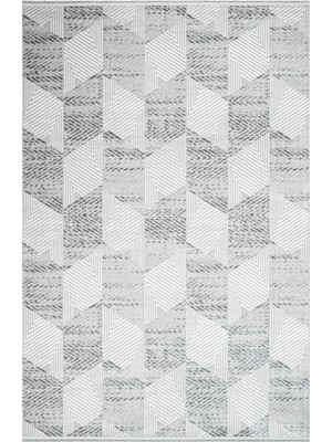 Bespoky 150x200 cm Gri Filika Modern Etnik Yıkanabilir Halı | Salon Yatak Odası Mutfak Halısı | Leke Tutmayan Kaymaz | FİLİKA-11253K