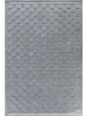 Bespoky 80x150 cm Gri Modern Etnik Yıkanabilir Halı | Mutfak Balkon Yatak Odası Halısı | Leke Tutmayan Kaymaz | 4213-GRİ