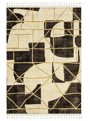 Bespoky 160x230 cm Etnik Kilim Kahverengi Halı | Salon Halısı | Kaymaz Taban & Leke Tutmaz
