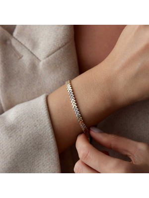 Üçlü Taşlı Balıksırtı Bileklik