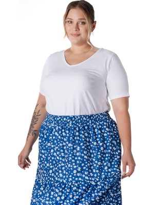 Büyük Beden Kısa Kol Basic T-Shirt 12481903