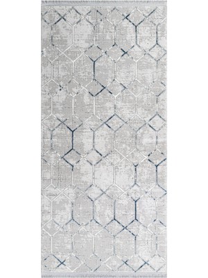 Bespoky 80x150 cm Gri Soft Modern Lüks Yıkanabilir Halı | Mutfak Balkon Yatak Odası Halısı | Leke Tutmayan Kaymaz | SOFT-1805