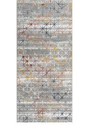 Bespoky 80x150 cm Gri Lotus Modern Lüks Yıkanabilir Halı | Mutfak Balkon Yatak Odası Halısı | Leke Tutmayan Kaymaz | LOTUS-8562