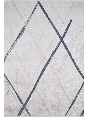 Sekiz Bej Çizgili Etnik Modern Desenli Makinada Yıkanabilir Hav Toz Vermez Leke Tutmayan Kaymaz Taban Dijital Makine Baskı Salon Yolluk Mutfak Halı