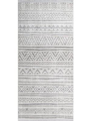 Layan Geometrik Gri Akrilik Kare Modern Desenli Akrilik Hav Vermeyen Leke Tutmayan Kolay Temizlenen Yumuşak Makine Salon Yolluk Mutfak Halı