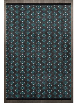 Bespoky 120x120 cm Mavi Yıkanabilir Halı | Yatak Odası Çocuk Odası Halısı | Leke Tutmayan, Kaymaz | 908-DAİRE