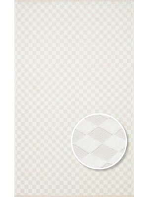 Bespoky 80x150 cm Krem Cream Modern Yıkanabilir Halı | Mutfak Balkon Yatak Odası Halısı | Leke Tutmayan Kaymaz | 02-CREAM