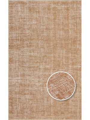 Bespoky 80x150 cm Turuncu Plain Modern Yıkanabilir Halı | Mutfak Balkon Yatak Odası Halısı | Leke Tutmayan Kaymaz | PLAİN-TERRA