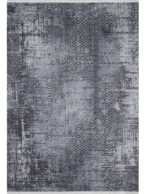 Bespoky 80x150 cm Gri Modern Etnik Yıkanabilir Halı | Mutfak Balkon Yatak Odası Halısı | Leke Tutmayan Kaymaz | HALN-HLN1749