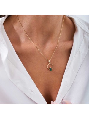 Yeşil Baget Burgu Halka Kolye