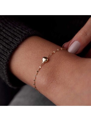 Boomerang Zincir Kalp Bileklik