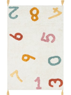 Rainier Sarı Modern Etnik Desenli Pamuk Hav Vermeyen Leke Tutmayan Kolay Temizlenen Yumuşak Makine Salon Yolluk Mutfak Halı