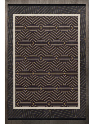 Bespoky 120x120 cm Altın Scandinavian İskandinav Modern Etnik Yıkanabilir Halı | Yatak Odası Çocuk Odası Halısı | Leke Tutmayan Kaymaz | F_SCANDİNAVİAN-8026