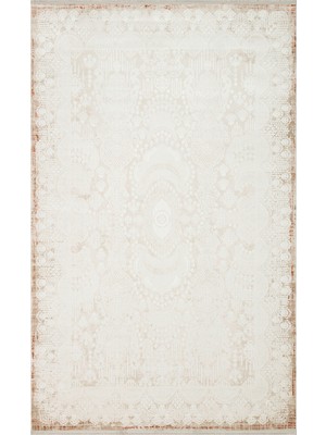 Krem Klasik Etnik Modern Desenli Akrilik Hav Vermeyen Leke Tutmayan Kolay Temizlenen Yumuşak Makine Salon Yolluk Mutfak Halı