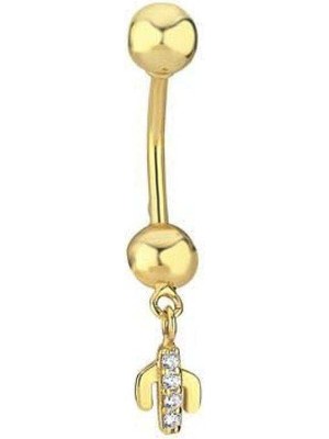 Taşlı Kaktüs Göbek Piercing