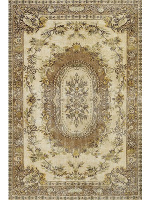 Bespoky 80x150 cm Kahverengi Klasik Vintage Yıkanabilir Halı | Mutfak Balkon Yatak Odası Halısı | Leke Tutmayan Kaymaz | SRK_VİNTAGE-235
