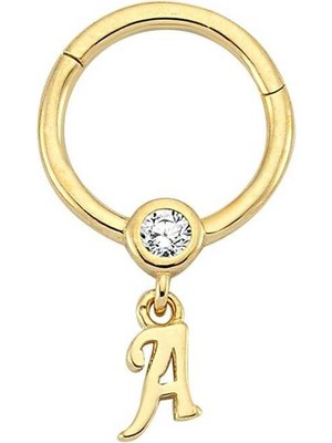 Taşlı A Harfi Sallantılı Helix Piercing
