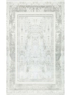 Bespoky 80x150 cm Gri Saten Modern Yıkanabilir Halı | Mutfak Balkon Yatak Odası Halısı | Leke Tutmayan Kaymaz