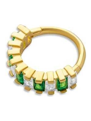 Yan Taşlı Green Helix Piercing