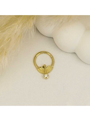 Taşlı Kuş Motifli Helix Piercing
