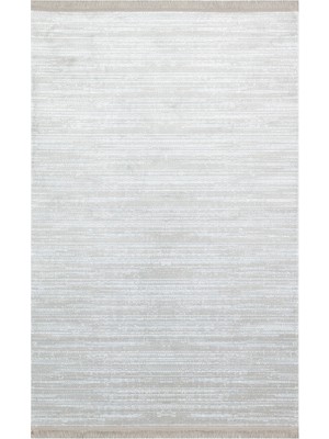 Bespoky 80x150 cm Gri Saten Modern Yıkanabilir Halı | Mutfak Balkon Yatak Odası Halısı | Leke Tutmayan Kaymaz