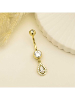 Damla Taş Sallantılı Göbek Piercing