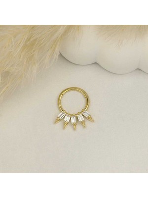 Baget Taşlı Diken Motifli Helix Piercing