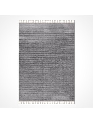 Gri Düz Etnik Modern Desenli Hav Vermeyen Leke Tutmayan Kolay Temizlenen Yumuşak Makine Salon Yolluk Mutfak Halı